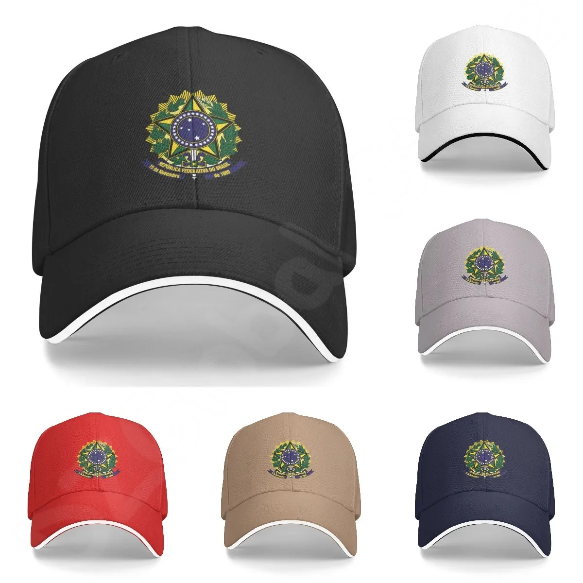 

New Brazil Brasil Coat of Arms Brazilian Emblem Cruzeiro Do Sul Pride Men Baseball Cap
