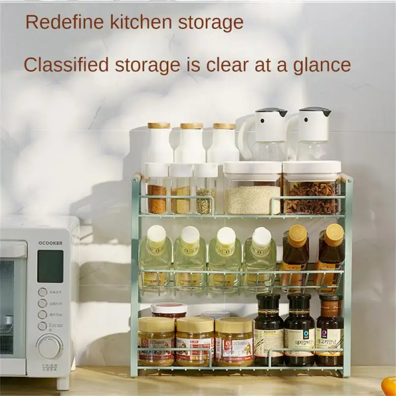 

Household Multi-function Shelf Soy Sauce And Vinegar Bottle Storage Rack Seasoning Rack Tieyi Oil Seasoning Storage Rack Salt