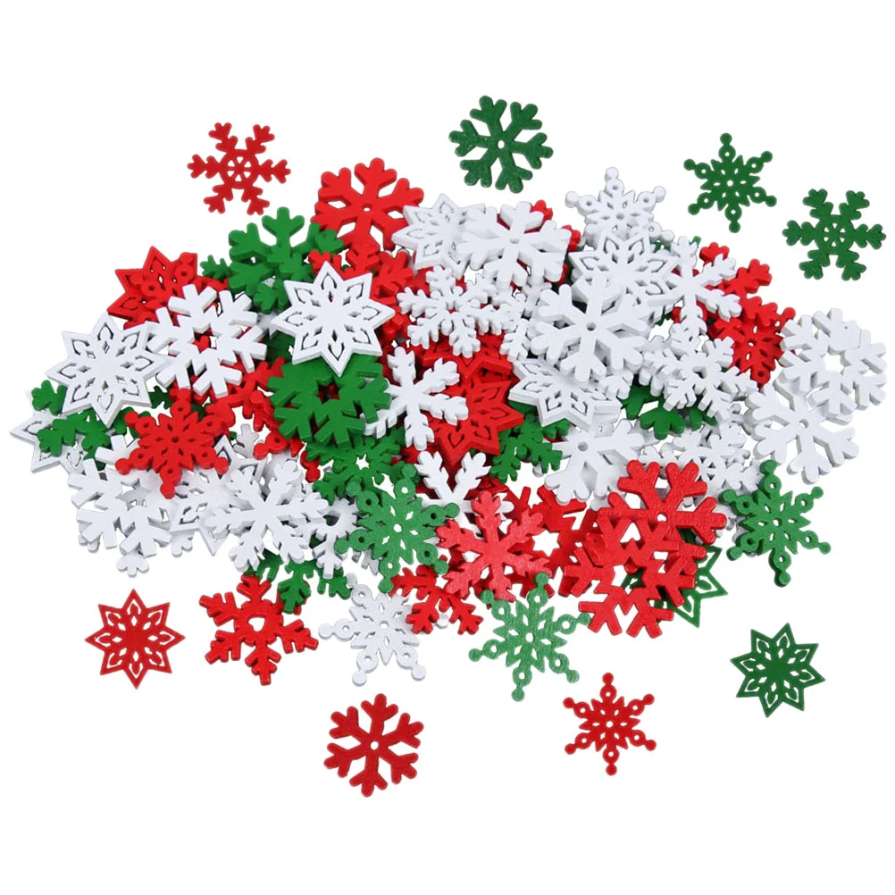 

50pcs Wooden Snowflakes Christmas Snowflakes Tags Wooden Snowflake Cutouts for Crafts
