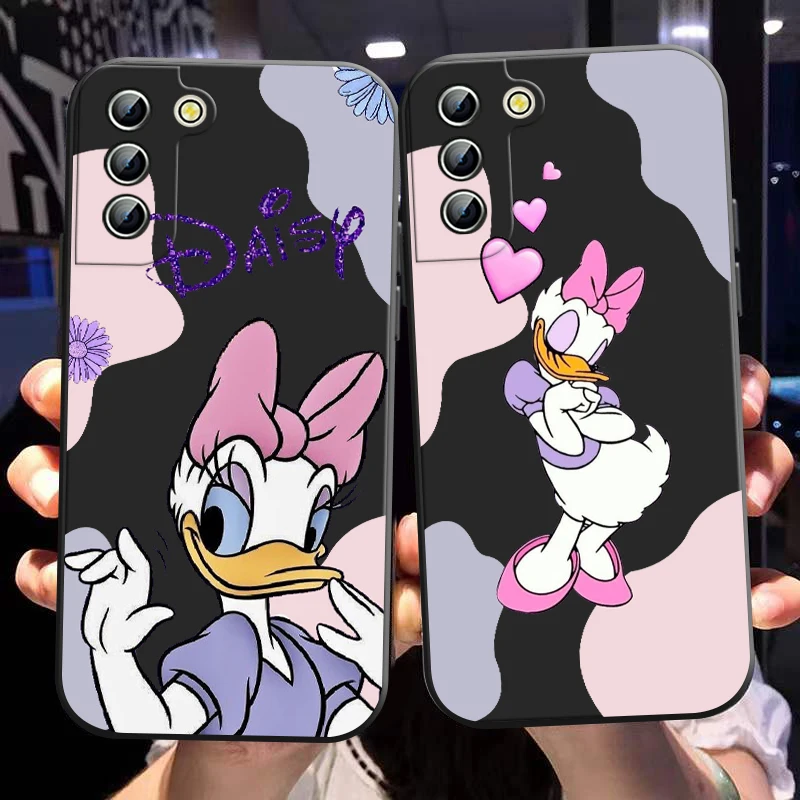

Cute Donald Duck Daisy Disney Phone Case For Samsung S23 S22 S21 S20 FE Ultra Pro Lite S10 S9 S8 5G S10E M52 Plus Black Cover
