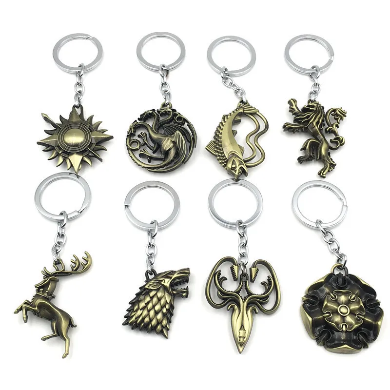 

Classic Movie Dragon Shape Keychain Wolf Head Pendant Fashion Trend Bottle Opener Keyring for Fan Collectible Accessories