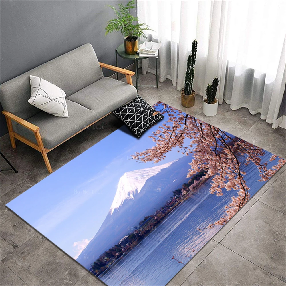 

Вишневый цвет, Япония, гора, Fuji, озеро, дерево, цветы, естественная сцена, чудо, эстетика, фланелевый ковер, напольный Декор