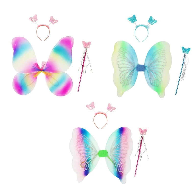 

Принцесса крылья ангела крылья феи крылья с палочкой повязка на голову для Хэллоуина