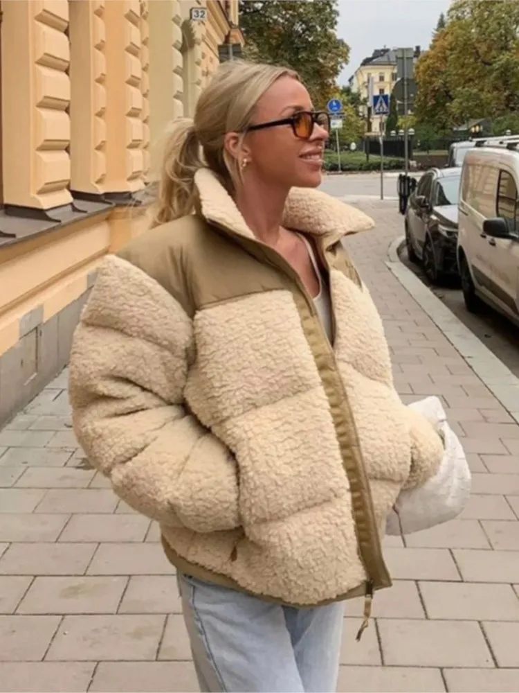 

Veste Femme Куртки Yk2 Mujer Casacos Winter Fleece Women Faux Outerwear Coats Suede Fur Jackets Man Embroidery Streetwear Zipper