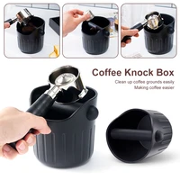 coffee knock box shock absorbent espresso knock box for barista coffee grind anti slip grind dump bin with removable bar