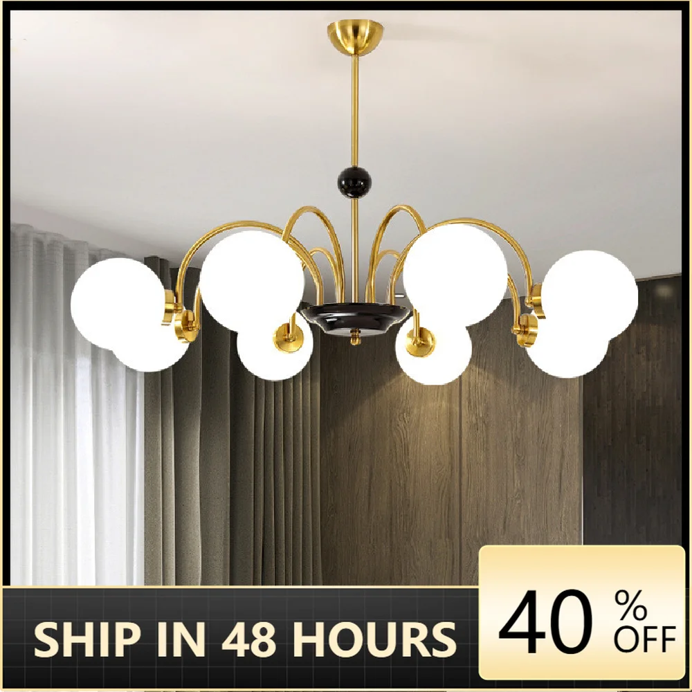 

Nordic Foyer Glass E14 Led Chandelier Chrome / Gold Iron Pendant Chandelier Lighting Rod Hanging Chandelier Led Lamp Fixtures