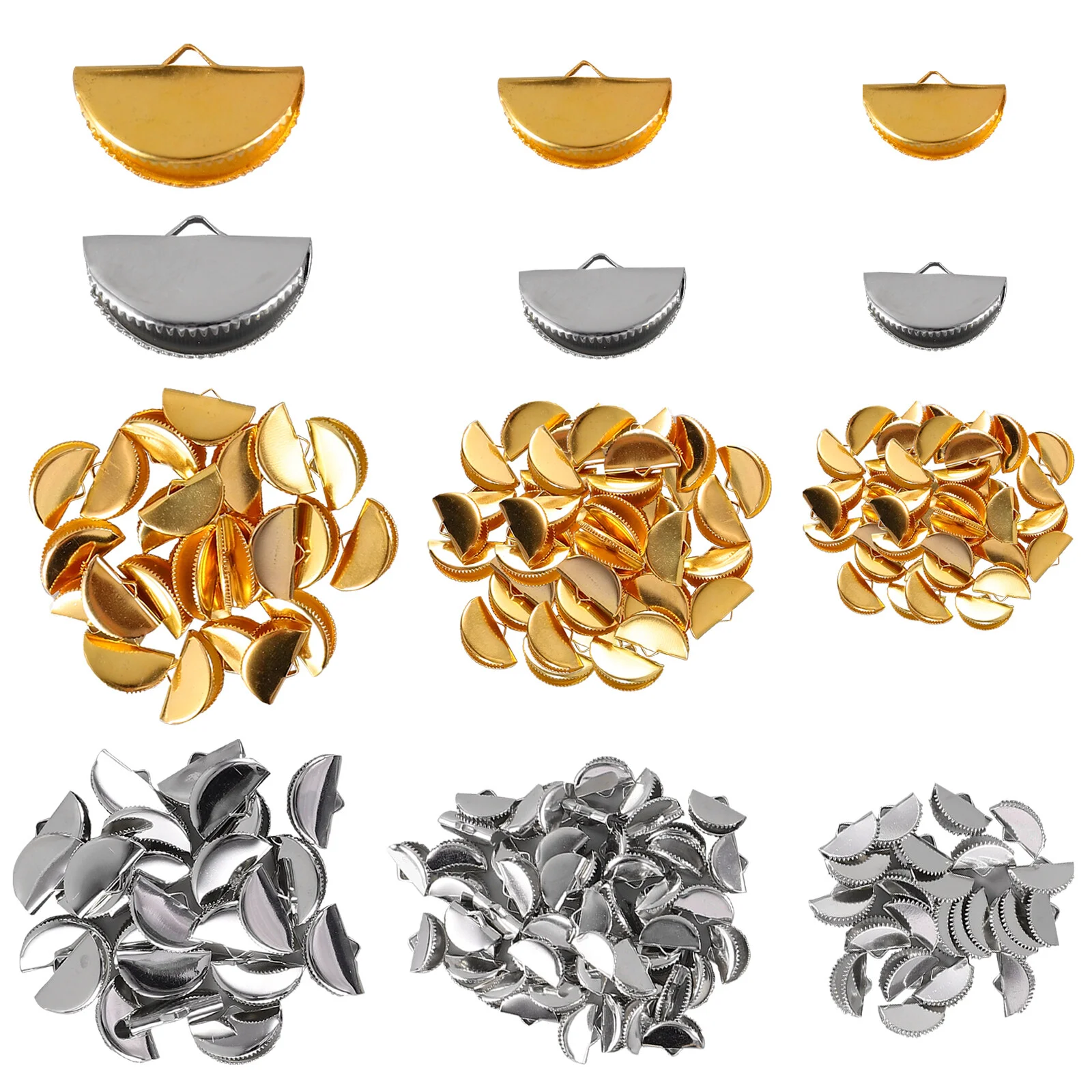 300 Pcs Fastener Clasps Jewels Crafts Sector Connector Charms Jewelry Making Metal Crimps Necklace Connectors