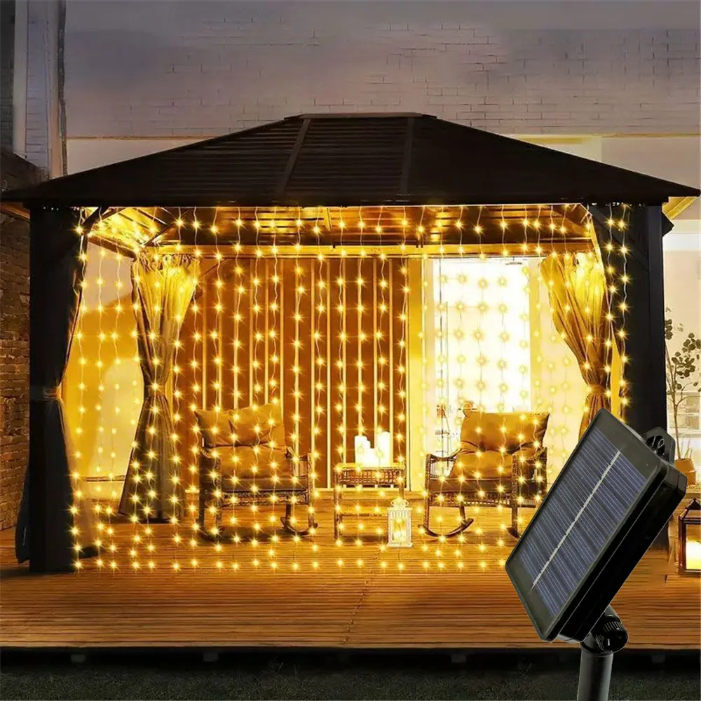 Солнечная завеса светодиодная Водонепроницаемая наружная гирлянда 6 м 3
