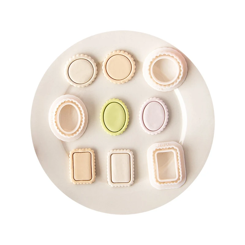 

Lace Frame Earring Mold Polymer Clay Cutter Retro Texture Embossing Molds Bohemian Style DIY Geometry Earrings Pendant Hand Tool