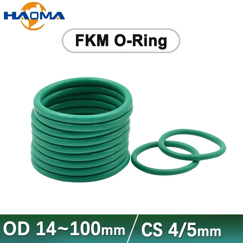 

OD14-100mm CS4/5 мм зеленый FKM уплотнительное кольцо, уплотнительное кольцо, уплотнительное изоляционное масло, Термостойкое уплотнение, топливная шайба