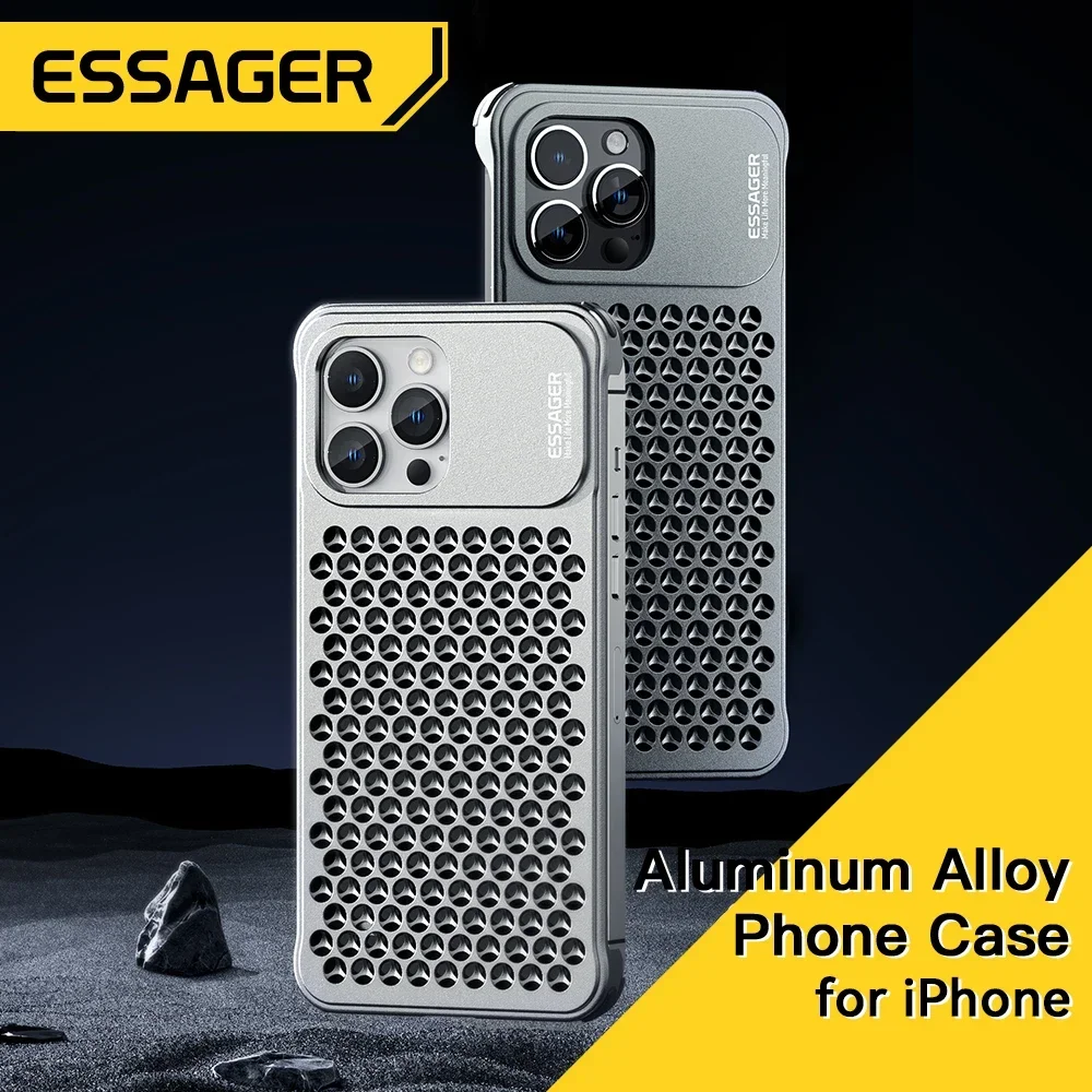 

Чехол для телефона Essager из алюминиевого сплава с отверстиями для отвода тепла, противоударный чехол для телефона Iphone 13 14 Pro 14 13Pro Max