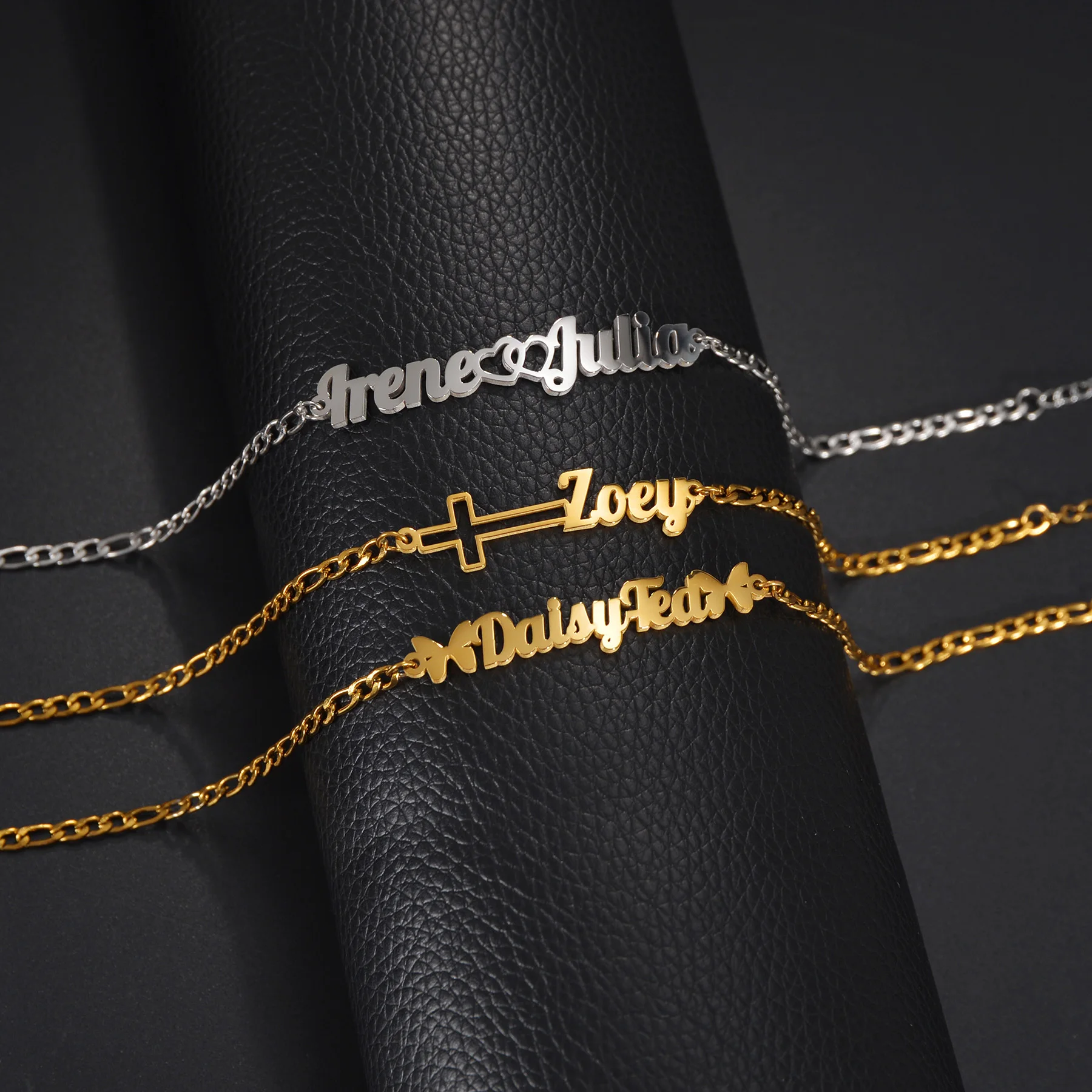 Регулируемая цепочка из нержавеющей стали с дизайном в виде сердца и Креста