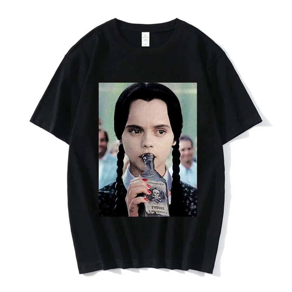 

TV Series Wednesday Addams Poison Graphic T-shirts Men's Women Gothic Short Sleeve Cotton T Shirt Oversized Harajuku Streetwear