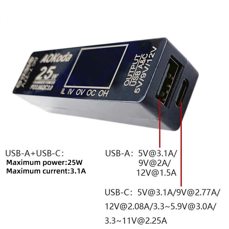 Фото AOKoda XT60 — PD3.0 USB-зарядное устройство QC3.0 Модернизированное быстрое зарядное устройство для мобильного телефона №2