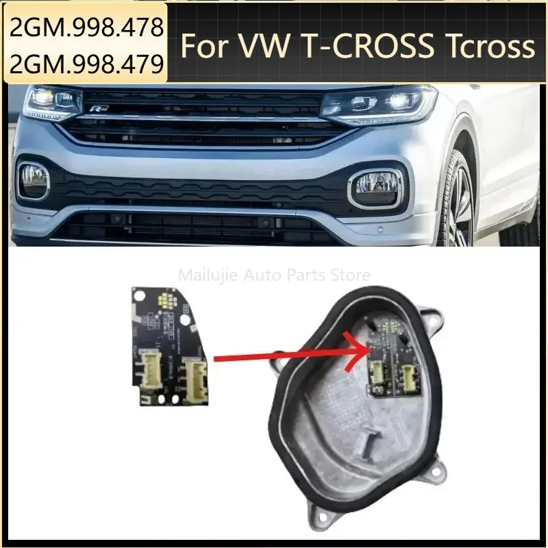 Фото Для VW T-CROSS Tcross: Светодиодный модуль фары B120846-B 2GM.998.479, новый, с белыми ДХО, 2GM.998.478, плата указателя поворота, OEM B120845-B №1