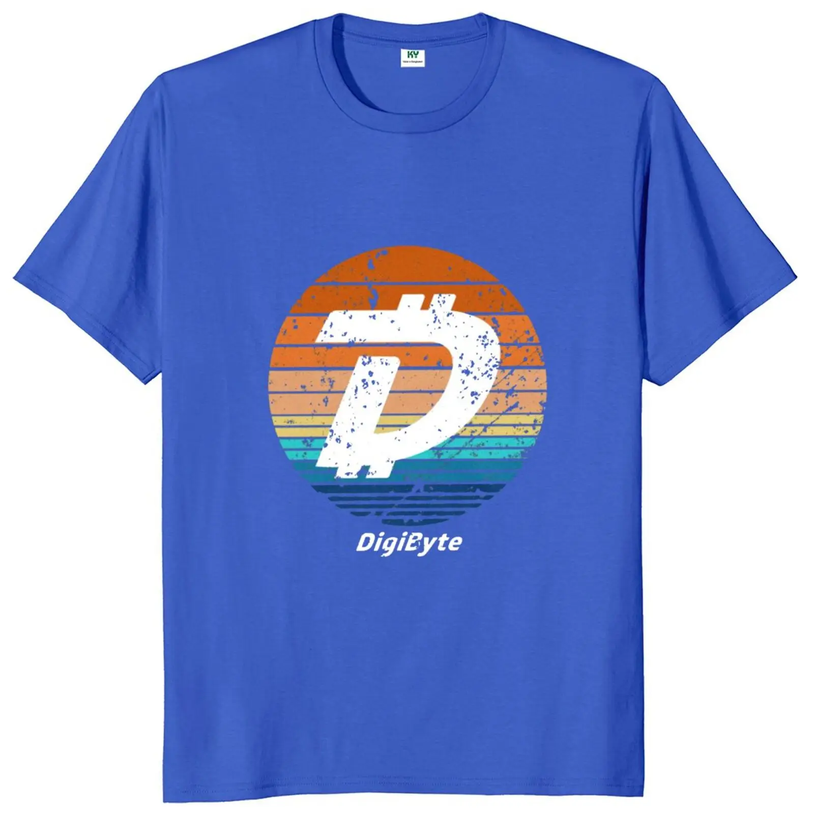 Фото Футболка Digibyte для криптовалюты, забавные винтажные хлопковые повседневные футболки унисекс с коротким рукавом и закатом в виде криптовалю... №2