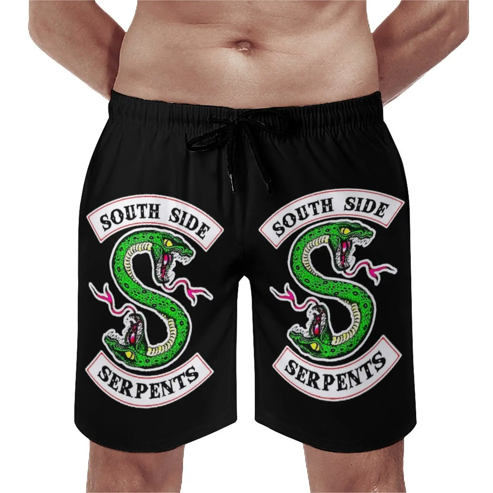 

Jones Snack South Side Board Shorts Riverdale Pattern Beach Swimming Trunks Polyester Men Swim Trunks