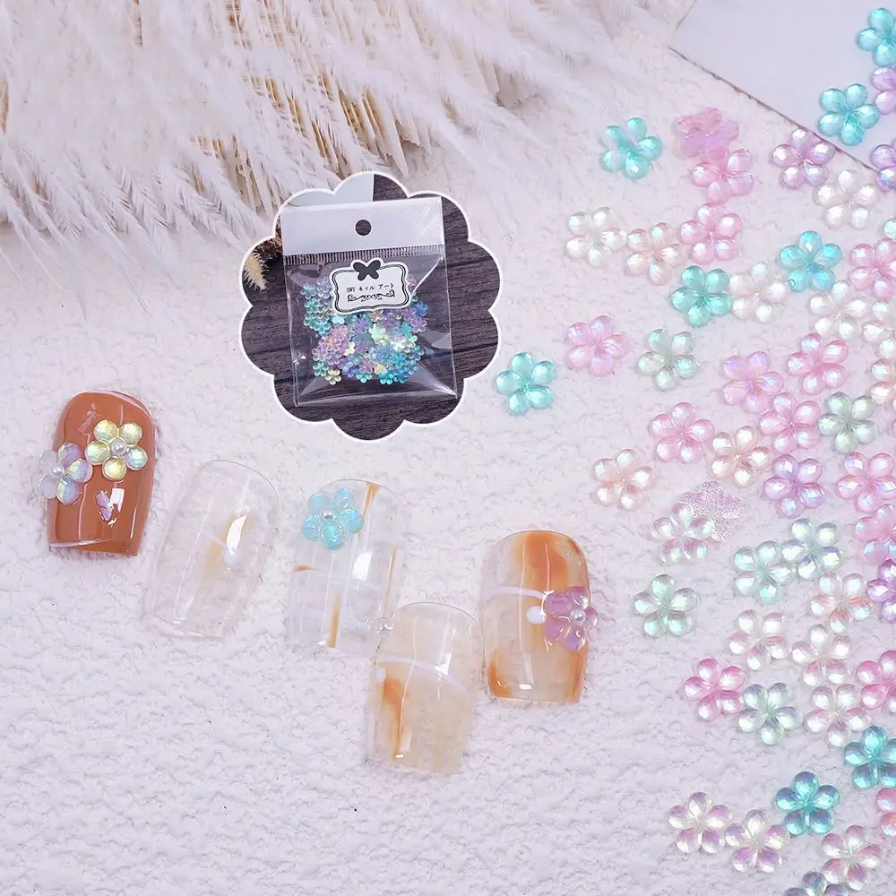 

New Colorful Five Petal Flowers Fruits Nail Art Jewelry Resin Rectangular Heart-shaped Fashion DIY Nail Art Decorations