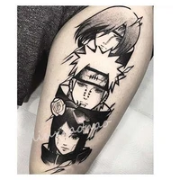 japanese anime ninja sharingan penn nagato konan arm waterproof long lasting temporary fake tattoo stickers for men and women