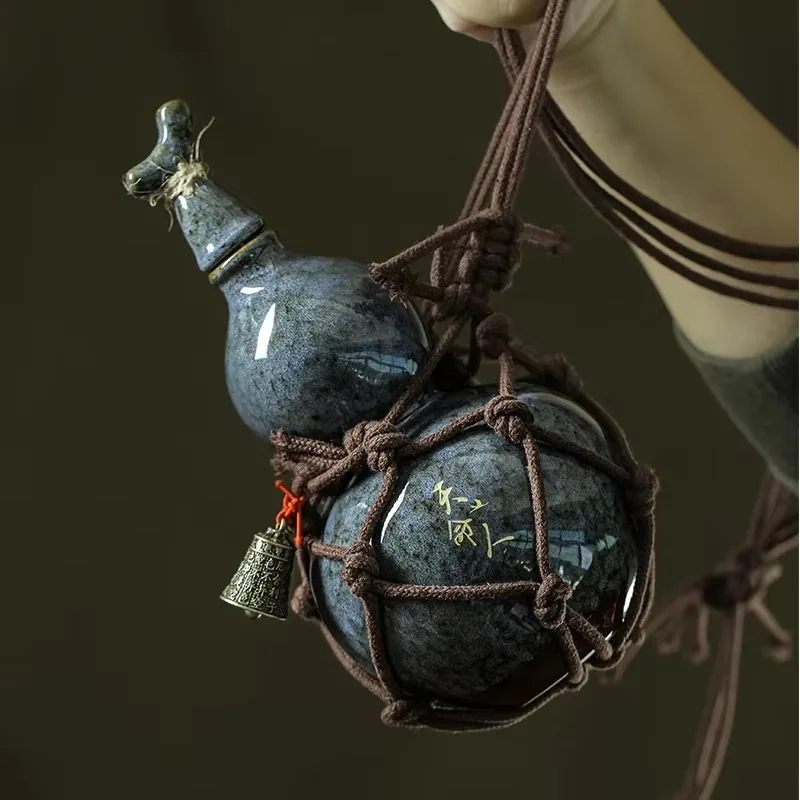 700ml Wukong Bottle Gourd Ceramic Cup Destiny Of Heaven Net Bags Wine Set Diagonally Across The Hot Water Kettle Ancient