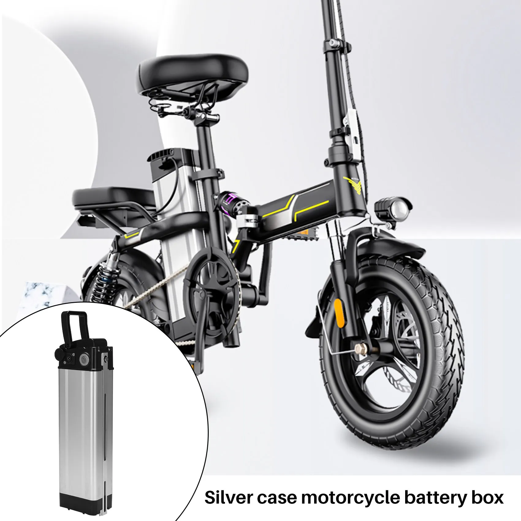 

Electric Bike Plastic Lithium Battery Box 36V/48V/60V Large Capacity 18650 Holder Case Bicycle Accessories,DC Head