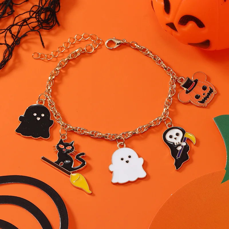 Подвеска в виде тыквы на Хэллоуин масляный капельный призрак череп летучая мышь