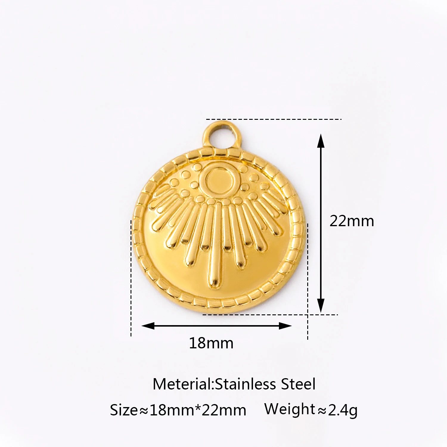 3Pcs/Lot Personality Stainless Steel Sun Charms for Jewelry Making 3D Round Pendant Charm DIY Bracelet Earrings Accessories New