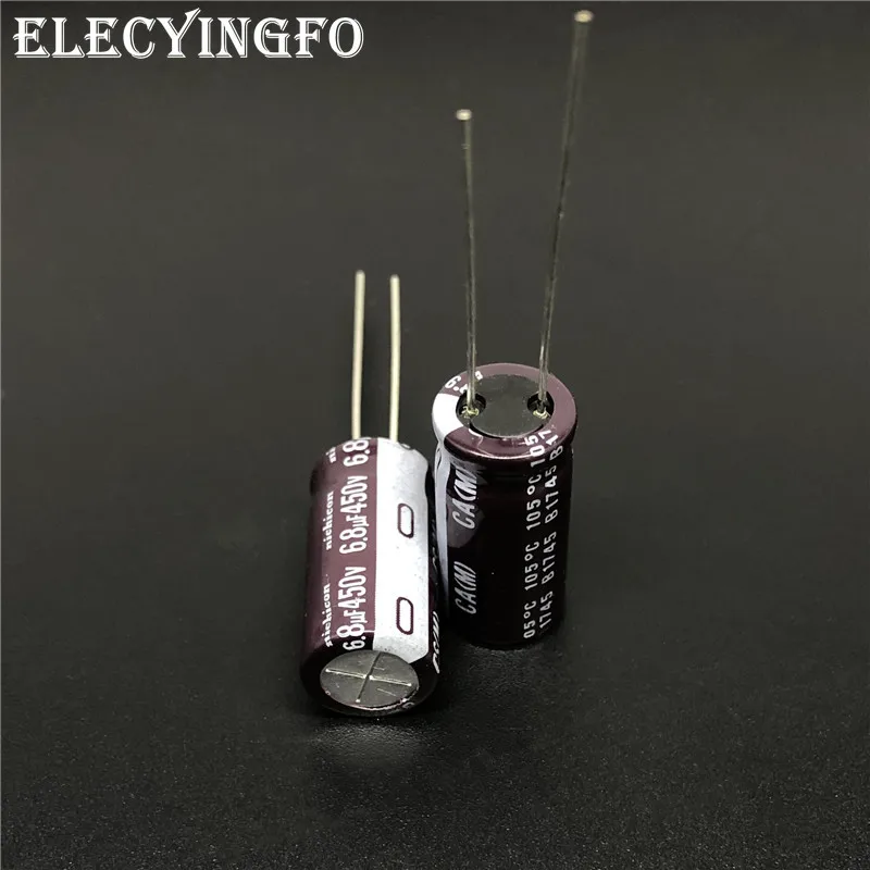 

10pcs/100pcs 6.8uF 450V Japan NICHICON CA Series 10x20mm High ripple current Long Life 450V6.8uF Aluminum Electrolytic Capacitor