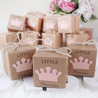 20pcs 5cm small princess kraft paper candy box baby shower gifts babyshower boy girl 1st birthday gift box birthday party supply