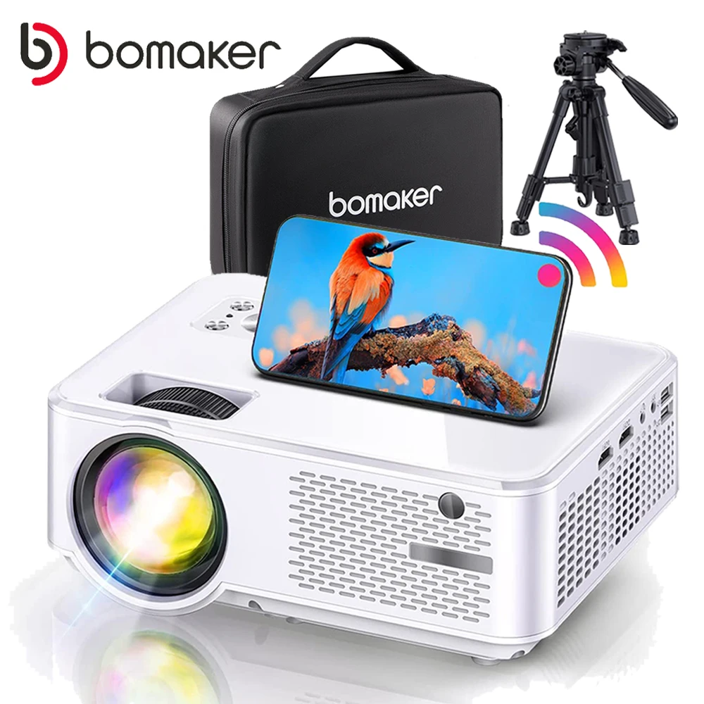 

Проектор BOMAKER Full HD 1080P C9 Android Wi-Fi светодиодный проектор 1920x1080P 3D домашний кинотеатр проектор со смартфоном