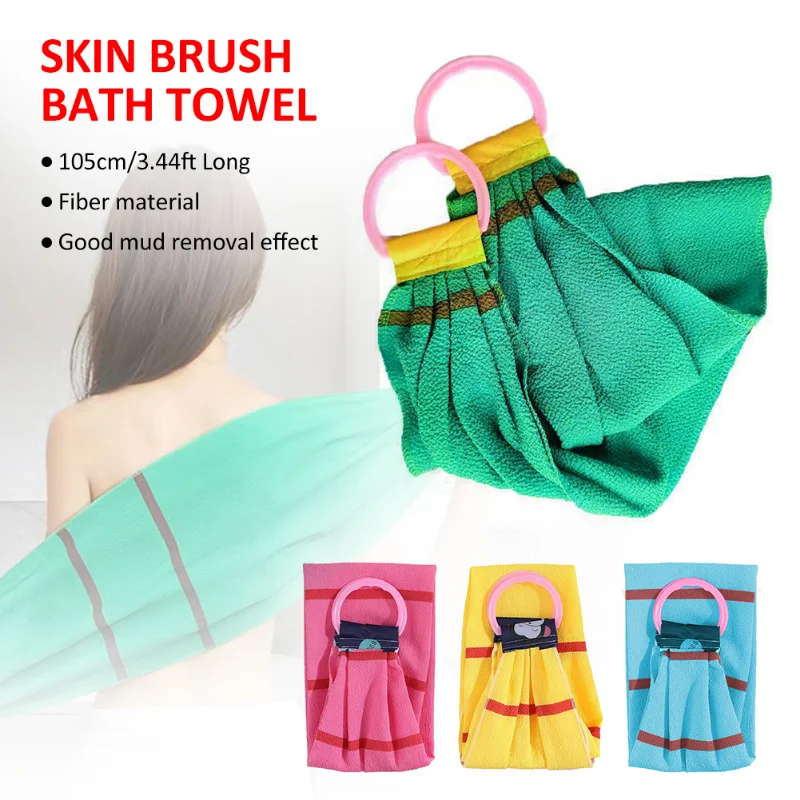 

90\105CM Shower Exfoliating Back Scrubber Bath Belt Deep Mud Clean Durable Body Washcloth Japanese Rear Scrub Pull Strap