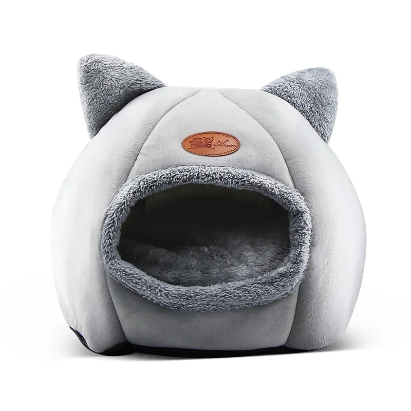 Pet Cat Dog Bed Winter Sleep Comfort House Kitten Bed Small Mat Basket Dog Cat House Products Pet Tent Cozy Cave Cat Bed Indoor