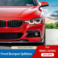 2pcs real carbon fiber front bumper splitters lip flaps spoiler for bmw 3 series 320328330f30f35 mad 2012 2018