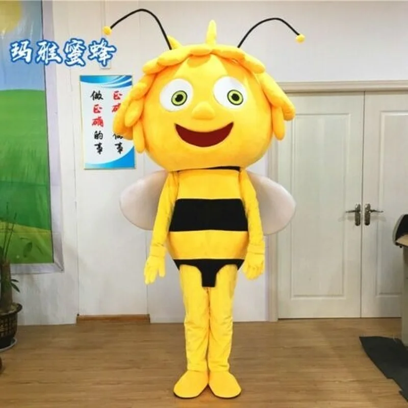 

Maya The Bee Mascot Costume Suit Cosplay Game Animal Fancy Dress Outfit Adult Parade Christmas Promotion Carnival Advertising