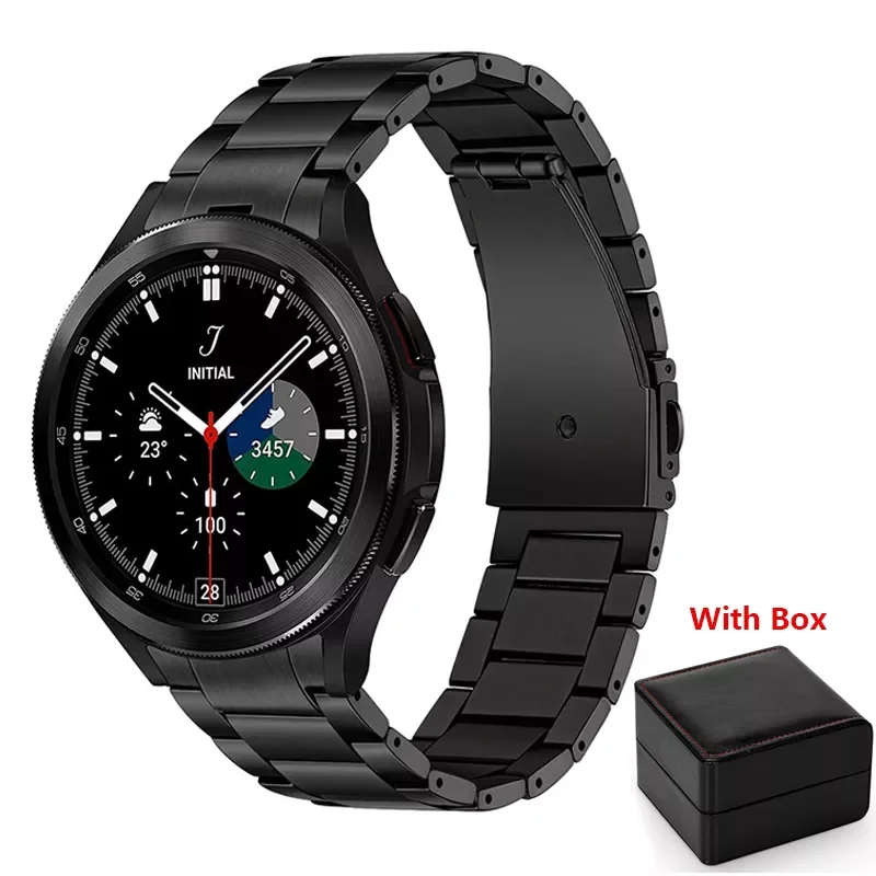 

NEW No Gaps Strap Galaxy Watch 4 44mm 40mm /Watch4 Classic 46mm 42mm Watchband Solid Clip Strap Metal Wristband