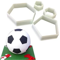4pcs football shaped cake chocolate fondant cookies stamps mold printing biscuits baking decoration embosser paste soap cutter