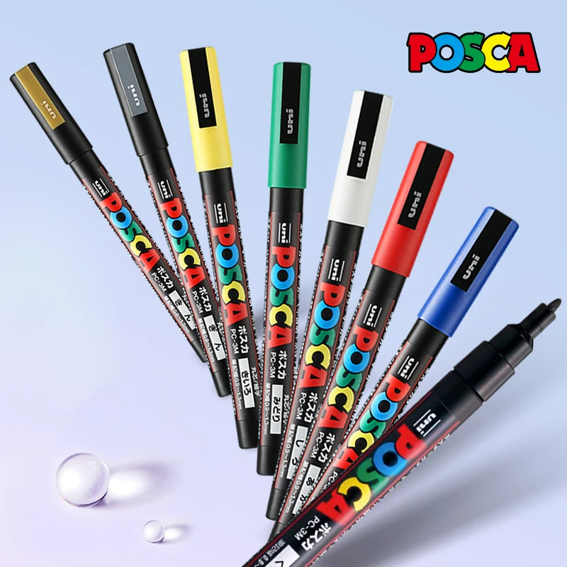 Фото 1 шт., акриловый маркер Uni POSCA, 1 м, 3 м, 5 м, полный различные цвета, rotulador permanente Drawing/POP Poster/Graffiti, товары для рукоделия «сделай сам» №2