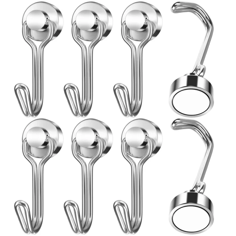 

Magnetic Hooks 8/16 Pcs 30 lb Neodymium Magnet Hooks Magnetic Hooks for Fridge Magnet Strong Magnet Hooks for Workplace Kitchen
