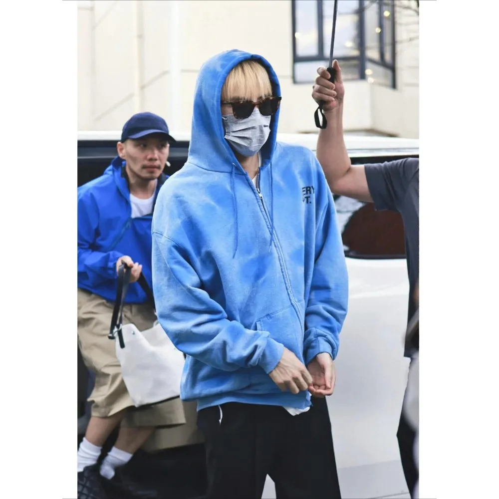 NIGO Мужская стираная синяя волна с буквенным принтом на молнии толстовка длинными