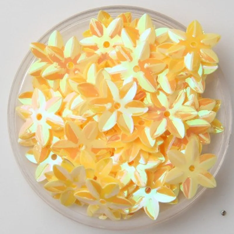 800 шт./лот 15 мм Цветочная чашка с блестками 6 лепестков 1 центральным отверстием