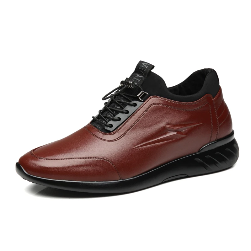 

2023 Men's Cow Leather Shoes Fashion British Casual Height Increasing Shoes Anti slip New Autumn Man Leather Shoes