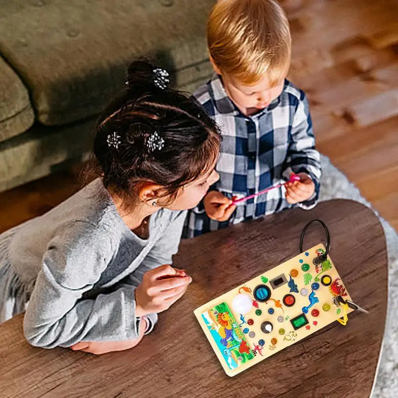 e przełączniki Montessori sensoryczna zabawka zajęciowa z muzyką tablicą sterującą włącznikiem światła LED zajęcia w podróży dzieci