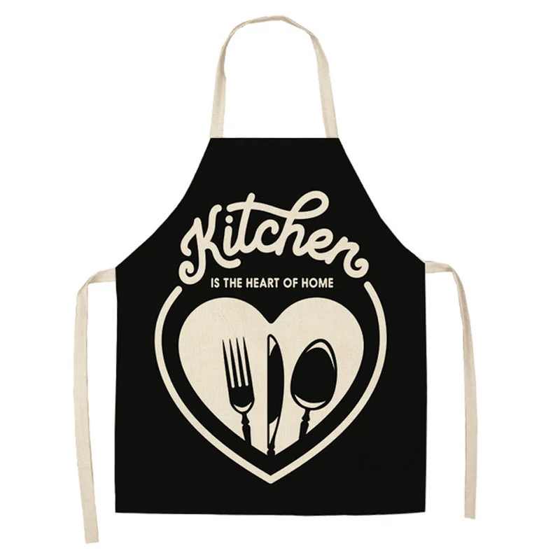 Geometric Letters Linen Apron Aprons for Women Baking Accessories Kitchen Cafe Men apron men |