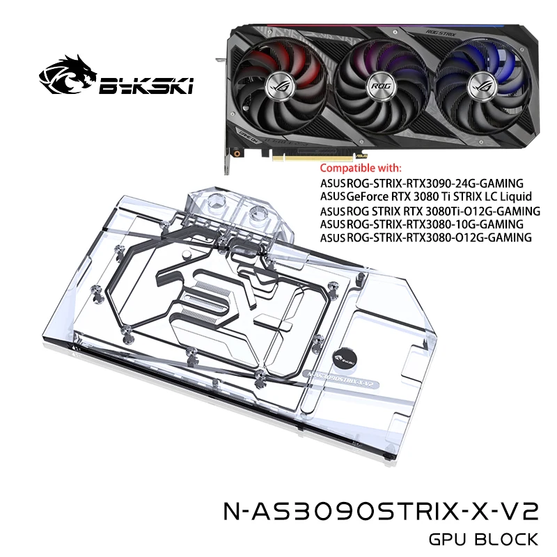 Использование водяного блока Bykski для ASUS RTX 3090/3080 Strix GPU Card/Block медного радиатора с