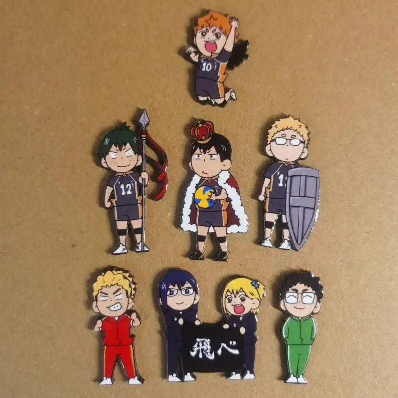 Фото Набор из 7 предметов Haikyuu!! Магнит на холодильник Hinata Shoyo, объемный, из ПВХ, с магнитным креплением, декоративный, для железных дверей, игрушка-адсорбционный магнит №1
