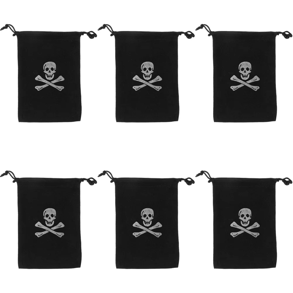 6 шт. праздничные сумки с пиратским черепом для детей принадлежности конфет на