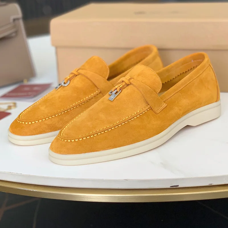 

High Quality Simple Comfortable Couple Shoes Cashmere Vamp Tassel Decor Flat Casual Shoes Early Spring Vintage Loafers 35-45