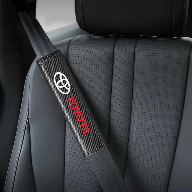 

1/2Pcs Carbon Fiber Car Seat Belt Shoulder Pad Protection Cover Case For Toyota Corolla RAV4 86 Yaris Aygo Prius CHR Camry Auris