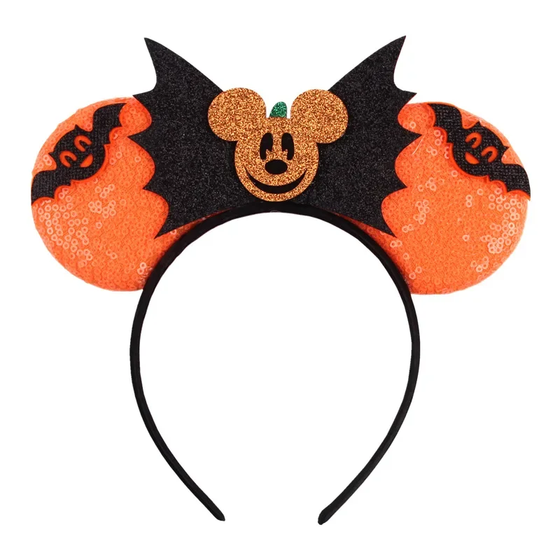 

Disney Bat Mickey Ears Headband Women Happy Halloween Hair Bands for Girls Ghost Minnie Mouse Hairband Kids Bow Hair Accessories