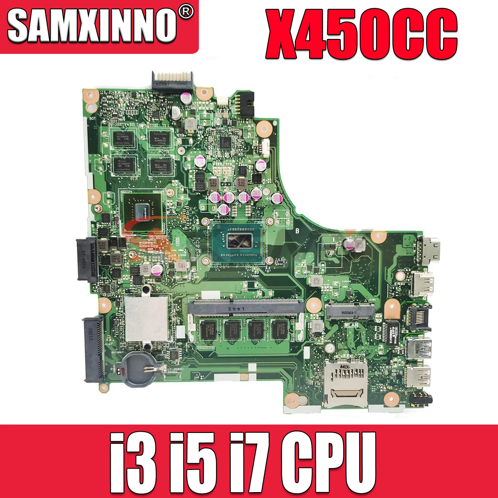 Материнская плата X450CC для ноутбука ASUS X450CC X450VC X450CA Y481L W40C с процессором 1007U I3 I5 I7 2 ГБ/4GB-RAM GT720M GPU